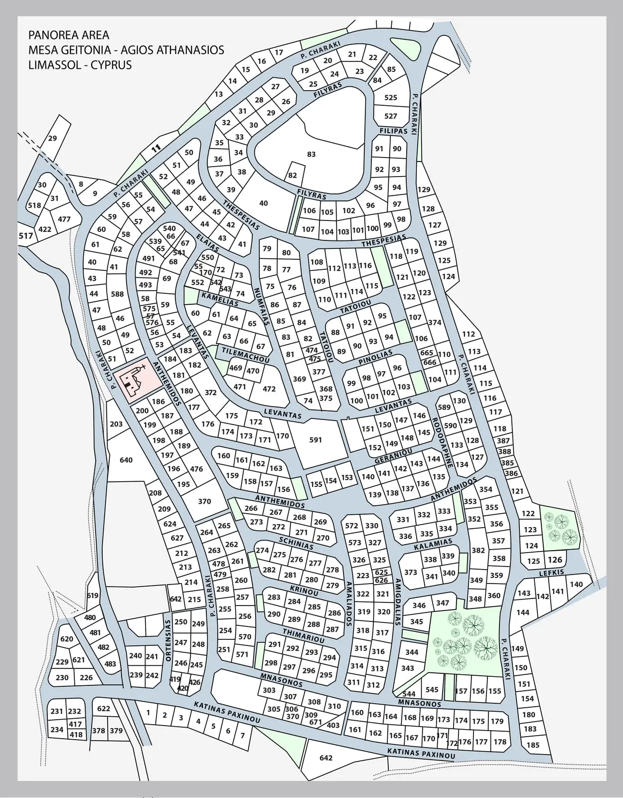 Developed Land: Panthea – Mesa Geitonia / Agios Athanasios